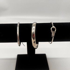 Three Sterling Silver Bangle Braclets